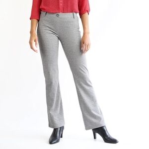 Betabrand Bootcut Grey Herringbone Dress Pants